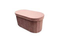 Faltbare Polsterbank ÉLAN 80cm rosa Samt Sitzbank mit Stauraum