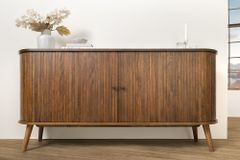 Retro Sideboard VALHALLA WOOD 160cm smoked Eichenholz Schiebetüren