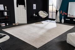 Design Teppich MODERN ART XXL 350x240cm beige Used Look Baumwolle Vintage Flachgewebe