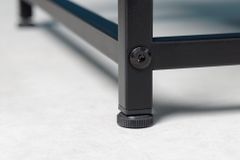 Moderner Beistelltisch DURA STEEL 50cm schwarz Metall mit Ablagefach
