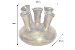 Handgefertigte Vase KIYA 25cm gold mit fünf Öffnungen Blumenvase