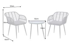 In- und Outdoor Bistro Balkon-Set PARIS schwarz Polyrattan Sitzgruppe inkl. Tisch