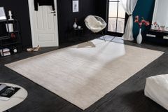 Design Teppich MODERN ART XXL 350x240cm beige Used Look Baumwolle Vintage Flachgewebe