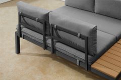 Modulare Garten Sitzgruppe ORLANDO LOUNGE 240cm anthrazit Aluminium wetterfest inkl. Kissen