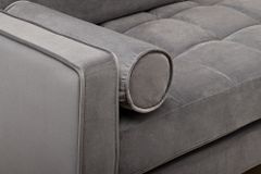 Elegantes Ecksofa COZY VELVET 260cm grau Samt Federkern 3-Sitzer