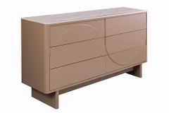 Design Sideboard SAVOY 150cm grau beige greige Keramik Travertin mit sechs Schubladen