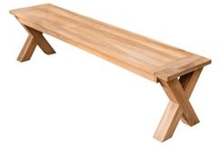 Massive Gartenbank EMPIRE TEAK 160cm natur Teakholz Outdoor-Sitzbank wetterfest