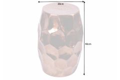 Handgefertigter Beistelltisch ORGANIC ORIENT 50cm kupfer Metall Hammerschlag Design Waben rund