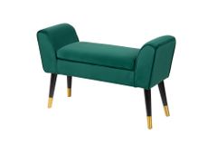 Elegante Sitzbank SCARLETT 90cm smaragdgrün Samt mit Armlehnen