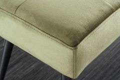 Design Sitzbank BOUTIQUE 100cm grün Samt schwarze Metallbeine