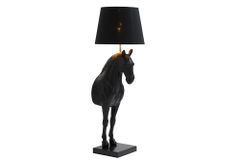 Extravagante Stehlampe BLACK BEAUTY 130cm Pferdefigur schwarz