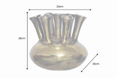 Handgefertigte Vase KIYA 35cm gold mit sieben Öffnungen Blumenvase