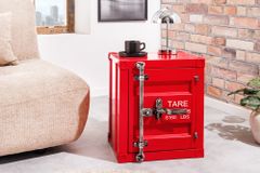 Container-Schrank GLOBETROTTER 50cm rot Metall Nachttisch Beistellschrank