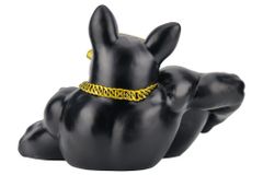 Deko-Figur BULLDOG 35cm schwarz handmade Schale mit Ablagefach