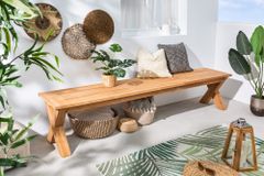 Massive Gartenbank EMPIRE TEAK 220cm Sitzbank Teakholz wetterfest