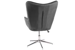 Design Sessel MR. LOUNGER grau chrom Samt höhenverstellbar drehbar Retro