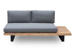 Wetterfestes Gartenlounge Set ST. BARTH 255cm grau natur Akazie Sitzecke inkl. Tisch und Kissen