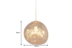Runde Hängelampe LIQUID DIAMOND 35cm gold Glas Stahl Kugelleuchte
