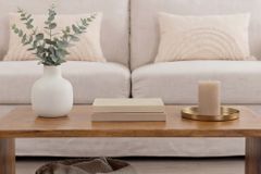 Massiver Couchtisch CUBUS 100cm braun honey finish Mangoholz handmade