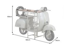 Extravaganter Bartisch SCOOTER 180cm salbei Retro-Konsole Motorroller Mangoholz Upcycling