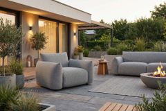 In- und Outdoor Gartensessel SEAHAWK anthrazit Aluminium Olefin 1-Sitzer Sofa wetterfest