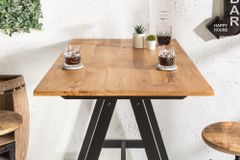 Massiver Bartisch CASTLE 120cm Wildeiche natur Stehtisch Industrial Design
