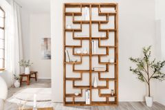 Massivholz Bücherregal JAVA 200cm natur Teakholz Standregal Raumtrenner recycelt