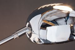 Design Bogenlampe FIVE LIGHTS 205cm chrom Stehlampe mit schwarzem Marmorfuß