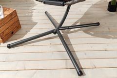 In- und Outdoor Hängesessel IBIZA anthrazit Rattan mit Gestell wetterfest inkl. Kissen