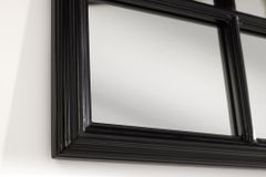 Moderner Wandspiegel PARIS 120cm schwarz Fensterspiegel Rundbogen-Design