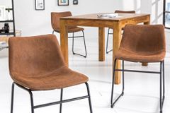 Industrial Design Stuhl DJANGO vintage braun mit Eisengestell