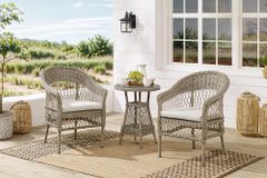 In- und Outdoor Garten-Set ELYSEE natur taupe Polyrattan Aluminium inkl. Tisch Kissen