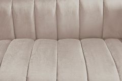 Design 2-Sitzer Sofa NOBLESSE 165cm champagner Samt schwarze Metallfüße Federkern