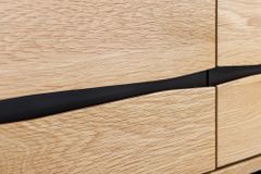 Massives TV-Lowboard LIVING EDGE 160cm natur Eichenholz Baumkante mit Hairpin Legs