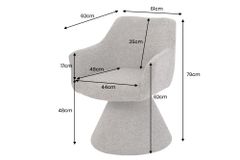 Drehbarer Stuhl AMBIENTO braun Strukturstoff 180° mit Auto-Return Polsterstuhl