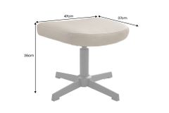 Design Hocker VOGUE 45cm taupe Kunstleder drehbar Metallbeine Fußhocker