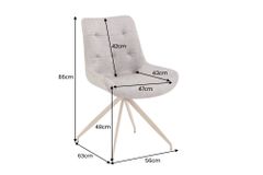 Design Stuhl DIVANI champagner beige Samt Metallgestell