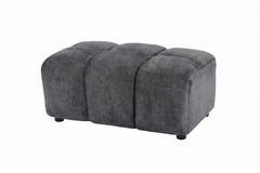 Moderner Hocker CLOUD 100cm grau Vogue Samtstoff Federkern Fußhocker Sitzhocker