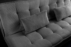 Modernes Schlafsofa JAZZ 190cm grau Cord 3-Sitzer Couch