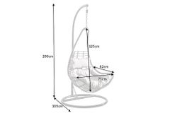 In- und Outdoor Hängesessel LOFT WIDE grau schwarz Hängestuhl inkl. Kissen wetterfest