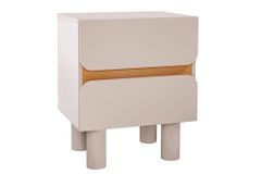 Design Nachtschrank COSMO 60cm cashmere weiß Eiche zwei Schubladen