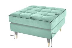 Design Hocker COZY VELVET 80cm smaragdgrün Samt goldene Füße