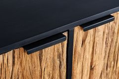 Massivholz Sideboard BARRACUDA 150cm Teak Mango schwarz Metall recycelt