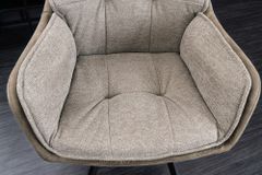 Drehbarer Design Stuhl MR. LOUNGER vintage taupe Microfaser mit Armlehne