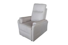 Exklusiver 1er Kinosessel HOLLYWOOD beige Strukturstoff elektrische Liegeposition