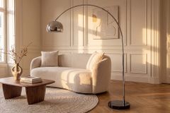 Ausziehbare Bogenlampe LOUNGE DEAL 170-210cm chrom Marmorfuß Stehlampe
