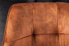 Design Stuhl LOFT rost braun Samt drehbar Metallgestell schwarz mit Armlehne