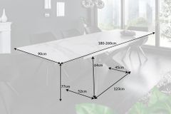 Ausziehbarer Esstisch EUPHORIA 180-220-260cm Marmor weiß Keramik made in Italy