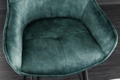 Design Barhocker EUPHORIA petrol Samt schwarze Metallbeine Barstuhl mit Lehne