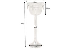 Dekorativer Sektkühler CHAMPAGNE 80cm antik silber handmade Metall Flaschenkühler